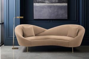 Elegant & Comfortable 3-Seater Sofa – Ideal for Home and Office Interiors (Beige, Velvet)
