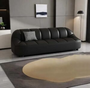 Stylish Leather Sofa Loveseat and Three-Seater with Concealed Support and Anti-Scratch Coating for Elegant Living Rooms