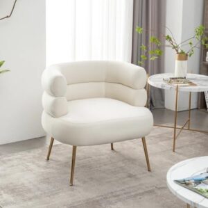 Stylish Modern Chair with Gold Legs – Available in Boucle or Velvet, a Sophisticated Touch for Any Room