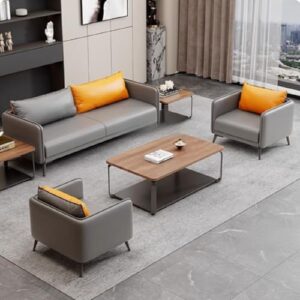 Durable Leather Sofa Set with Wooden Frame – Versatile 3+1+1 & 3+2+1 Seating for Home Living Room or Office Lounge