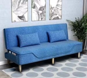 Minimal Wood Frame Folding Sleeper Sofa Bed – Compact & Multifunctional Convertible Futon Couch for Home and Office